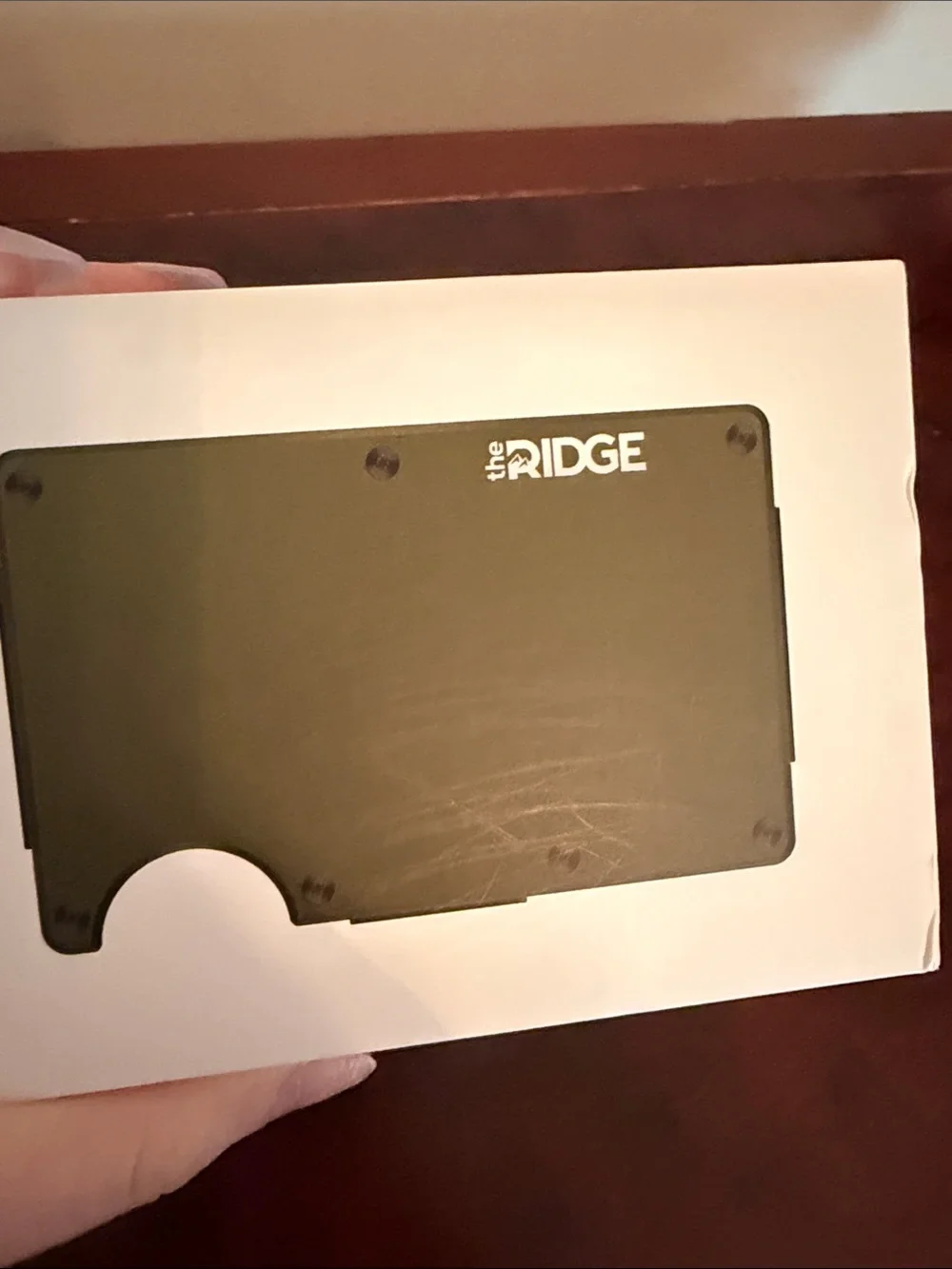 The Ridge Wallet Aluminum Matte Olive with Money Clip